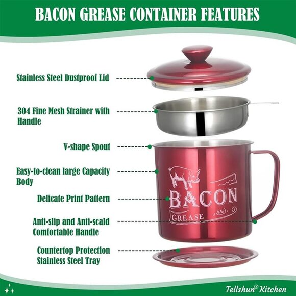 New Stainless Steel Cooking Oil Keeper with Lid and Easy-Grip Handle - Picture 5 of 9